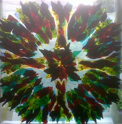Fused glass commissioned wall hanging 1mx1m