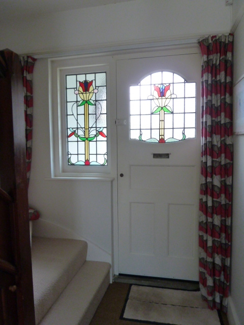 New Art Deco Style Side Window designed to coordinate with the old front door