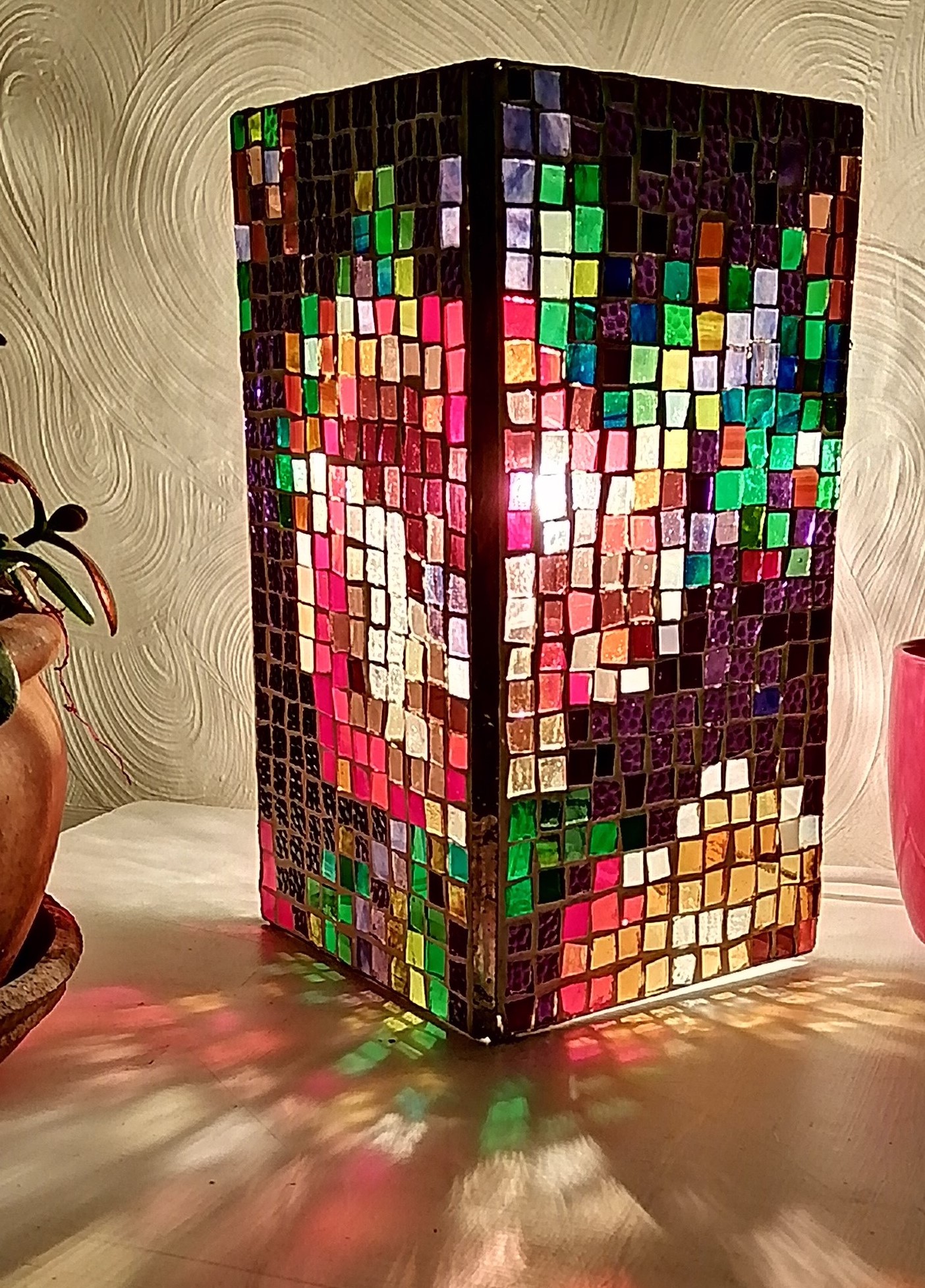 vibrant colourful Stained Glass Lamp
